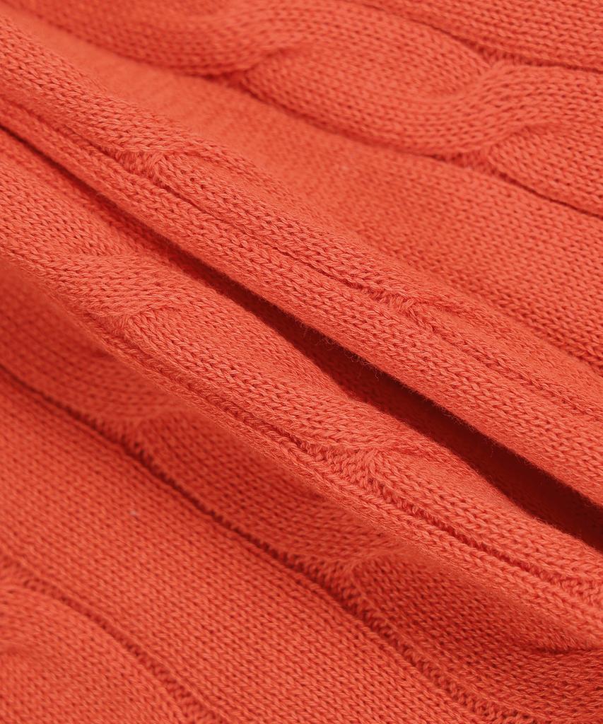 BROOKS BROTHERS Cotton Cable Polo Short Sleeve Sweater (Orange) (Bbwtmb204Affm)