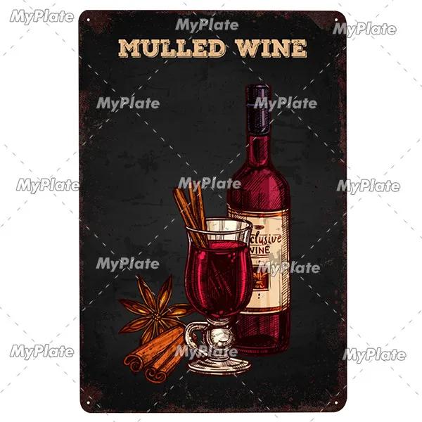 WINE Metal Sign Vintage Plaque Tin Sign Plate Wall Decor For Bar Club Man Cave Wine Kiln Art Painting Alcohol Poster