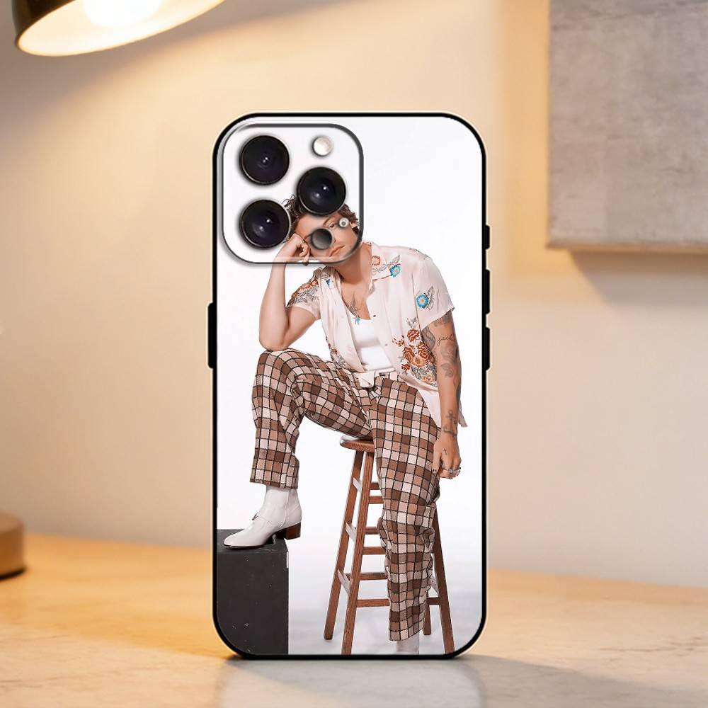 Singer H-Harry Styles     Phone Case For iPhone 17,16,15,14,13,12,11 Plus,Pro Max,XS,Soft Silicone Black Cover