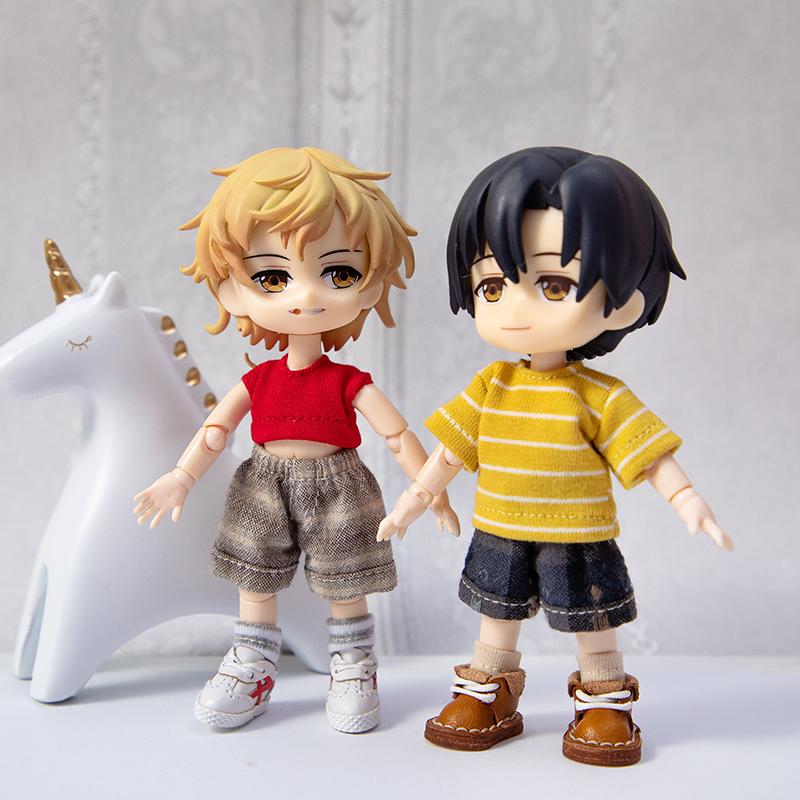 Handmade Ob11 Doll Pants Clothes Doll Grid Pattern Jeans Shorts Doll Accessories For Penny, Molly, Obitsu11,Gsc 1/12 Bjd Dolls