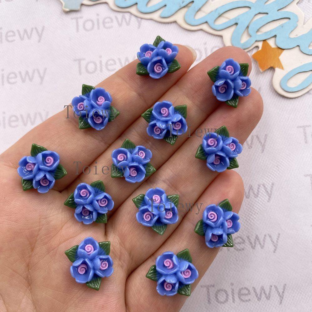 30Pcs Resin Kawaii Colorful 14mm Leaf Flower Flatback Stone DIY Wedding Scrapbook Christmas Art Decor Jewelry Crafts Accessories