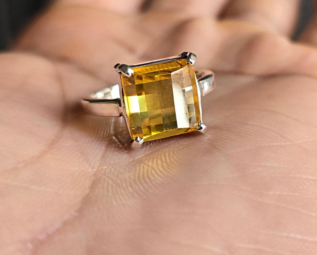 Citrin Statement Ring · Kissenring · Citrin Ring · Cocktail Ring · Edelstein Ring · November Geburtsstein Ring
