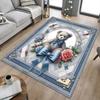 1PC Teddy Bear Flowers Extra Large Non-Slip Floor Carpet, Office, Family, Bedroom, Studio - Large Area Rug Indoor Rugs, Vibrant Colors-W236