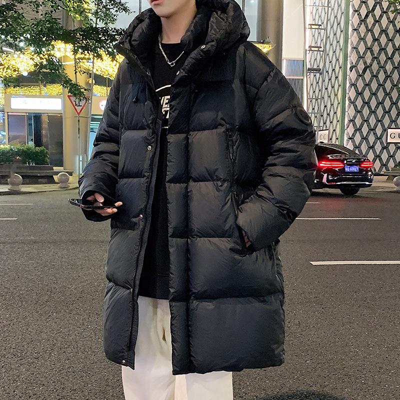 

Down jacket for men and women, winter midi, fashion and versatile, new thickened warm hooded windproof men s jacket M