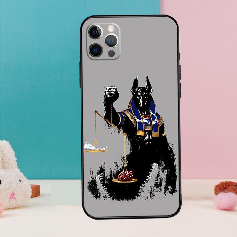Egypt Nefertiti Anubis Ankh Phone Case For iPhone 16 15 14 13 12 11 Pro Max 12 13 mini XR 15 16 Plus 16e Cover Coque