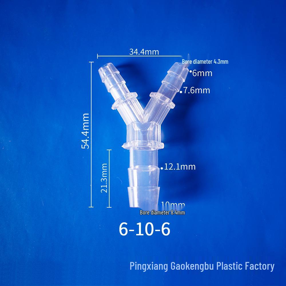 Transparenter Y-förmiger Kunststoff-T-Adapter für universelle Wasserleitungen