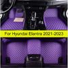 Car Floor Mats For Hyundai Elantra Auto Interior Accessories 100% Fit Leather Carpets Rugs Waterproof Foot Pads