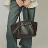 New LA FESTIN Top Grain Cow Leather Handbag, Shoulder Bag, Underarm Tote Large Women's Cardamom Brown/Coconut/Raven Black 622381