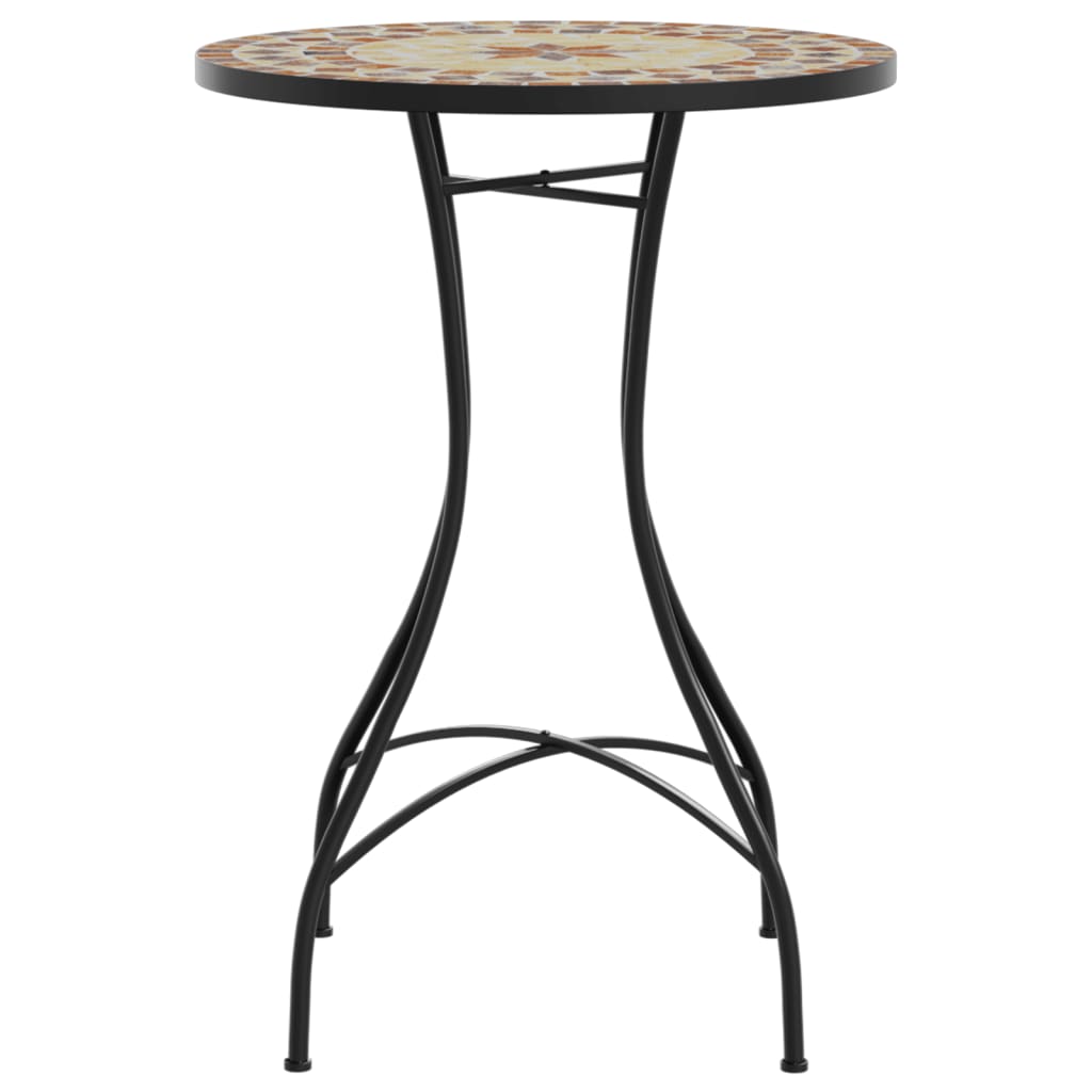 Vidaxl Mozaikowy Stolik Bistro, Terakotowo-Biały Ø50X70 Cm, Ceramiczny