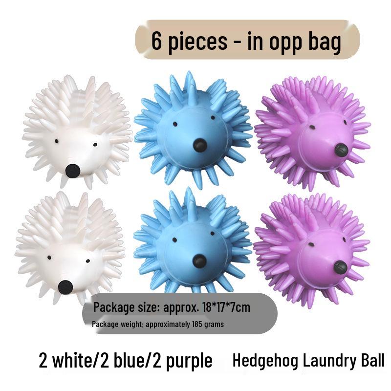 Silicone Hedgehog Anti-Tangle Laundry Ball - Soft, Magic Decontamination and Lint Removal Cleaning Solution