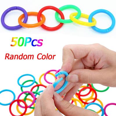 50 Stück 15 mm Kunststoff-Ringbinder, DIY-Alben, Kreis, lose Blätter, Buchrahmen, Eröffnungsbüro, Bindebedarf, Fotoalbum