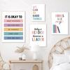 Boho Kids Classroom Signs Decor Print Wall Art English Classroom Posters Teacher Growth Mindset Quote Canvas Painting Pictures