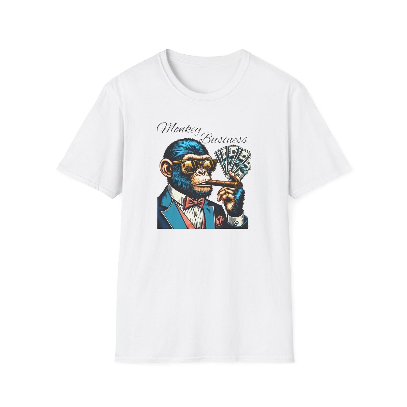 Men s Funny Monkey Business Ape T-Shirt, Rich Monkey Graphic Tee, Graphic Tee S разноцветный