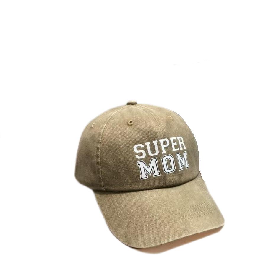 SUPER MOM Letter Embroidery Retro Washed Denim Baseball Cap For Women Mommy Sun Hat Hip Hop Snapback Cap Mother's Day Gift Visor