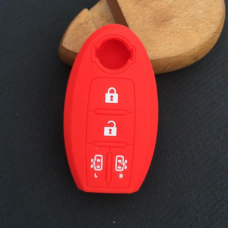 4 Button Silicone Car Key Cover for Nissan Qashqai Juke X-trail Note Tiida Almera Altima Serena C26 4 Button Key