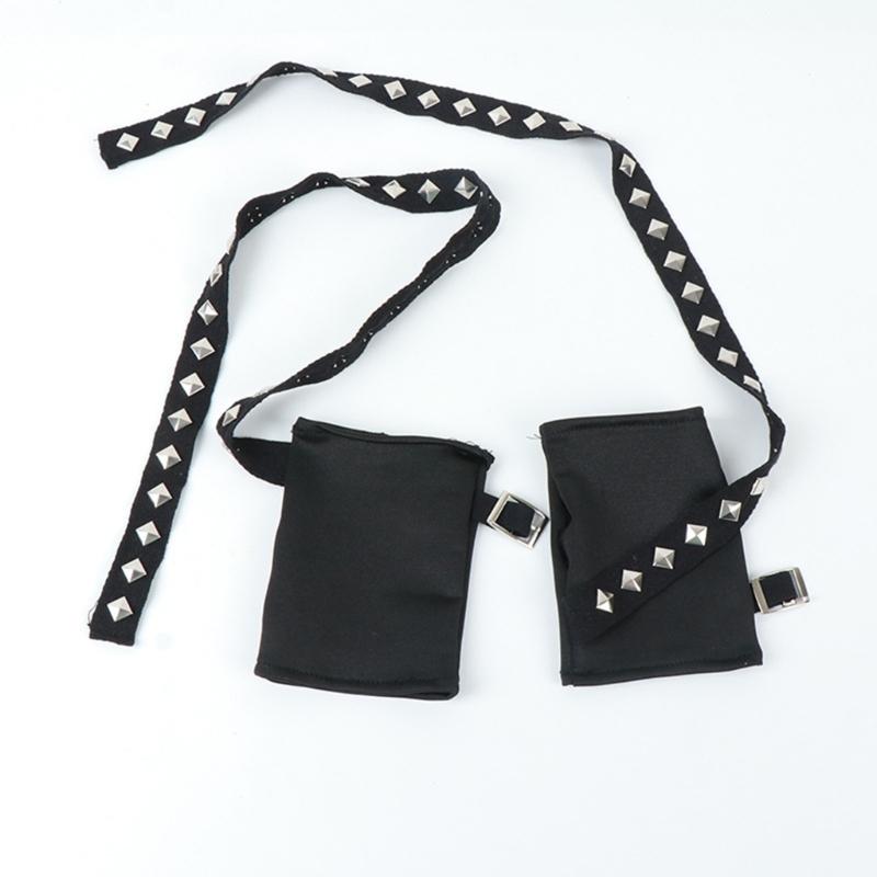 Fingerless Punk Style Gloves Durable PU Leather For Motorcycle Outdoor Halloween Activity