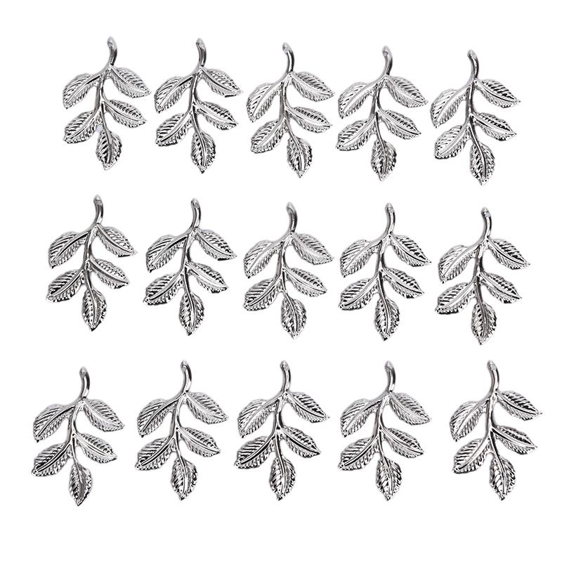 30 Stück/Set Blatt Filigran Wraps Verbinder Metallanhänger DIY Fundstücke Schmuckherstellung