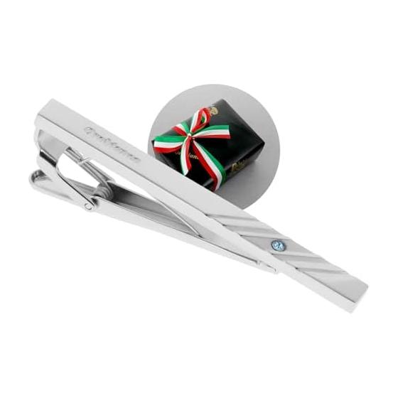 [Gift wrapped] Orobianco tie pin birthstone March-Aquamarine Silver ORT587 A-03 Orobianco