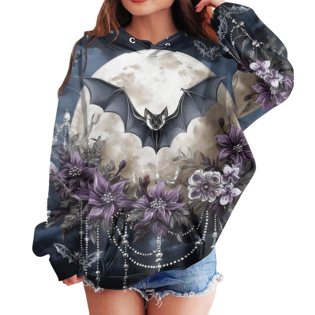 Kids Casual Halloween Print Hoodie for Holiday and Everyday Wear
