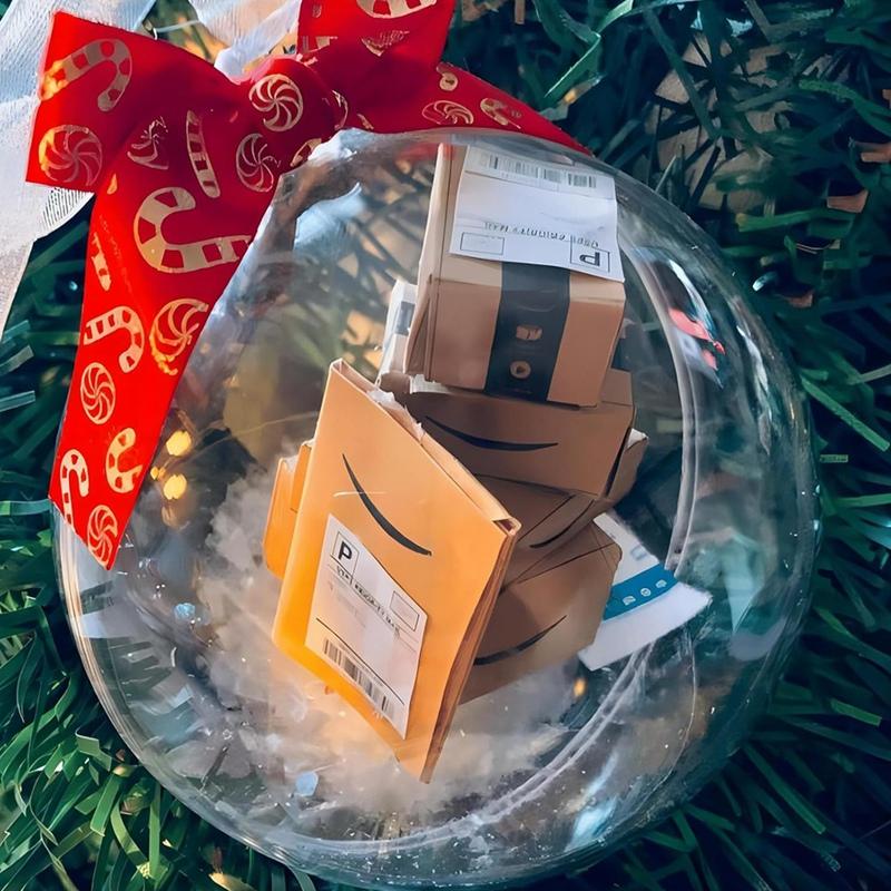 Weihnachtskugel Christbaumschmuck Klare Kugel Ornament Haus Hängekugel Exquisites Geschenk-Schwarze Katzen Langlebig