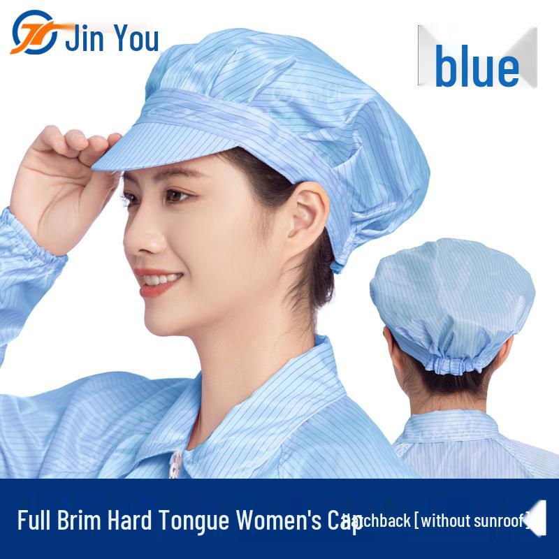 Anti-Static Hard Tongue Dustproof Work Hat - Unisex Cleanroom & Food Industry Cap Default