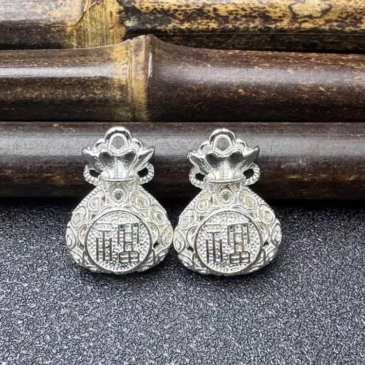 Gilded Ping An Lock Fortune Bell & Ruyi Pendant for Bracelet/Necklace