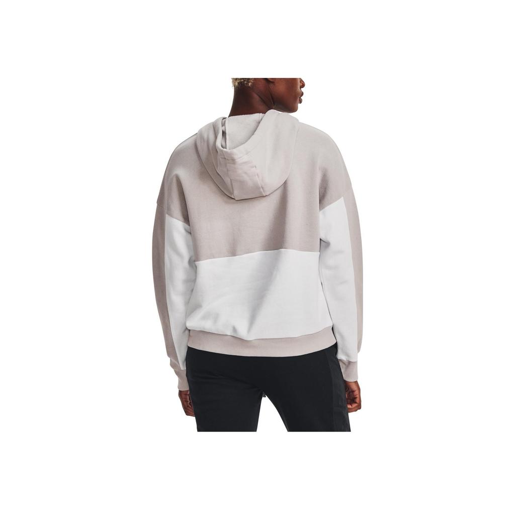 Under Armour American Vintage Letter Embroidery Color Block Hoodie Women Hoodies Gray White 1374113-592