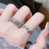 Three-Dimensional Relief Retro Punk Retro Love Saturn Open Ring Niche Design High Sense Personality Ring Woman