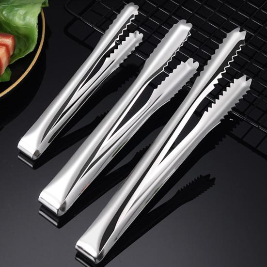 Ice Clamp Heat-Resistant Stainless Steel Ice Tongs Non-Slip Serrated Grip -Free Kitchen Utensils for Barbecue Snack Tongs