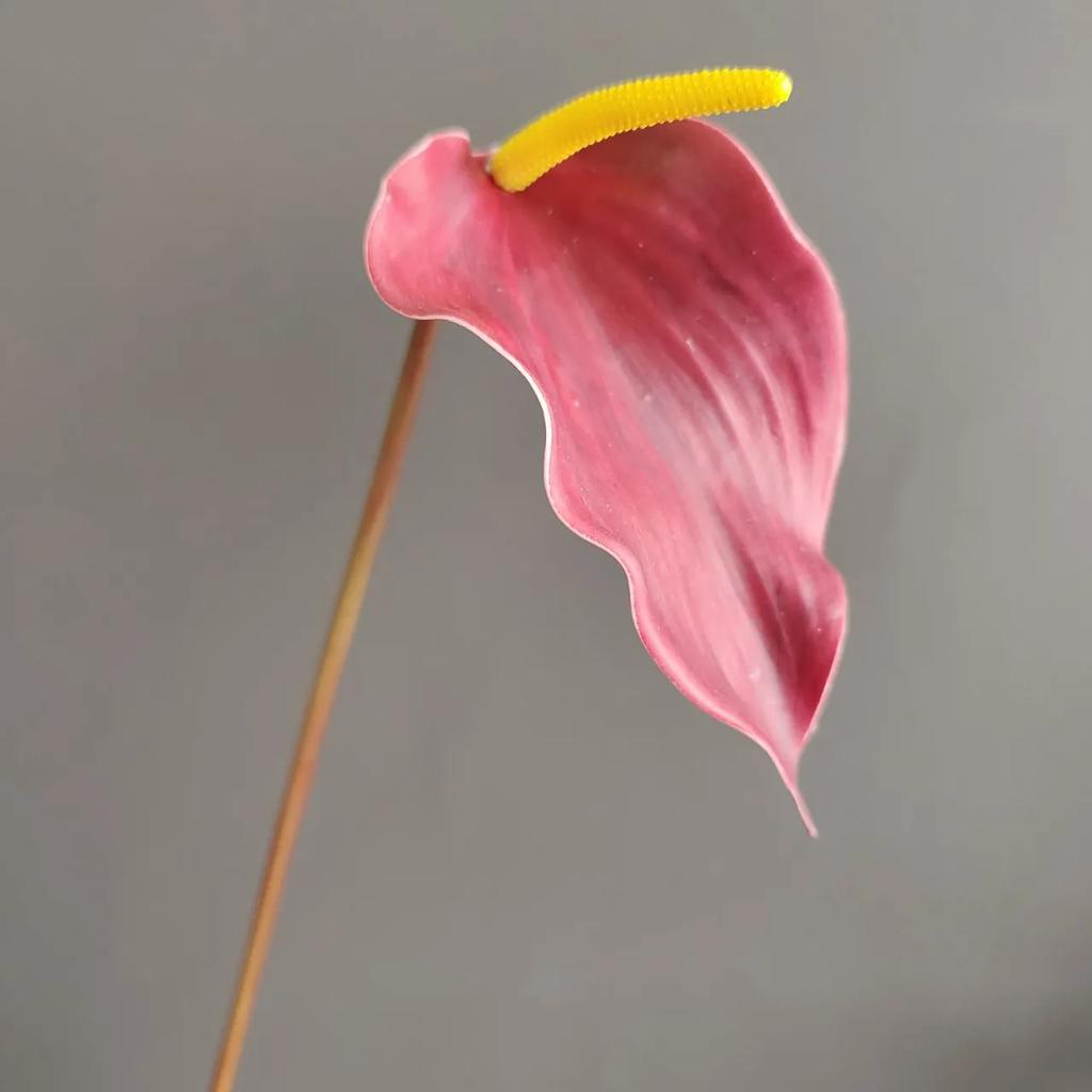 6Pcs/lot Artificial Latex Red Palm Real Touch Flowers Calla Lily Wedding Flower Arrangement Brithday Party Decor Home Ornaments