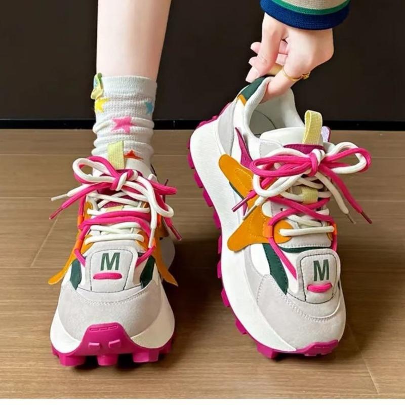 Thick Soled Casual Board Shoes for Women, Versatile Star Shoes, Student Flat Sports Shoes