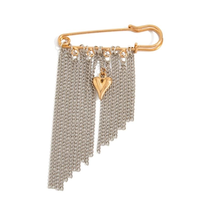 Elegant Horse Charm Brooch With Heart Shaped Tassels For Women Girls Fashion Accessory
