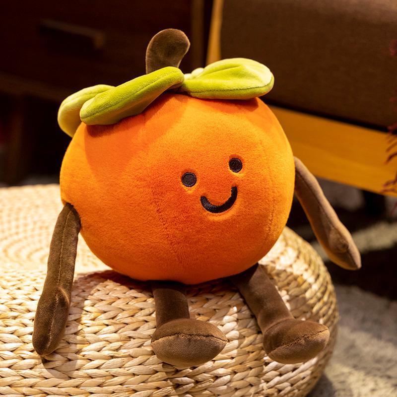 Persimmon Plush Doll & Peanut Pendant Ornament: Wedding Throw Pillow & Hanging Decoration Gift
