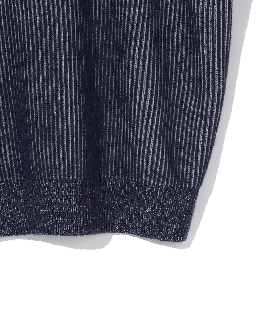 BEENTRILL Jacquard Logo Two-Tone Knit (Navy)
