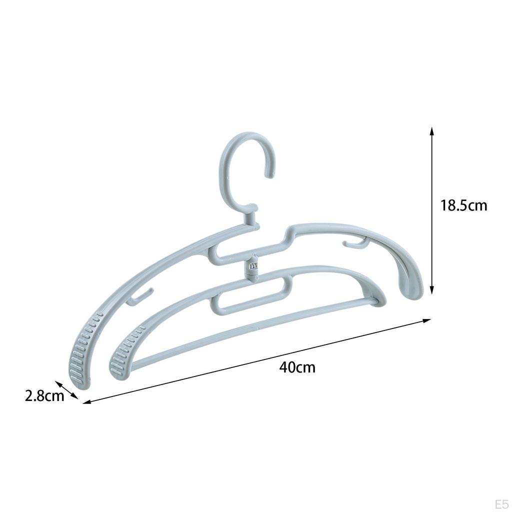 6 Piece Clothes Set Storage Hanger Versatile Double Layer Shoulder Shape Good Support for