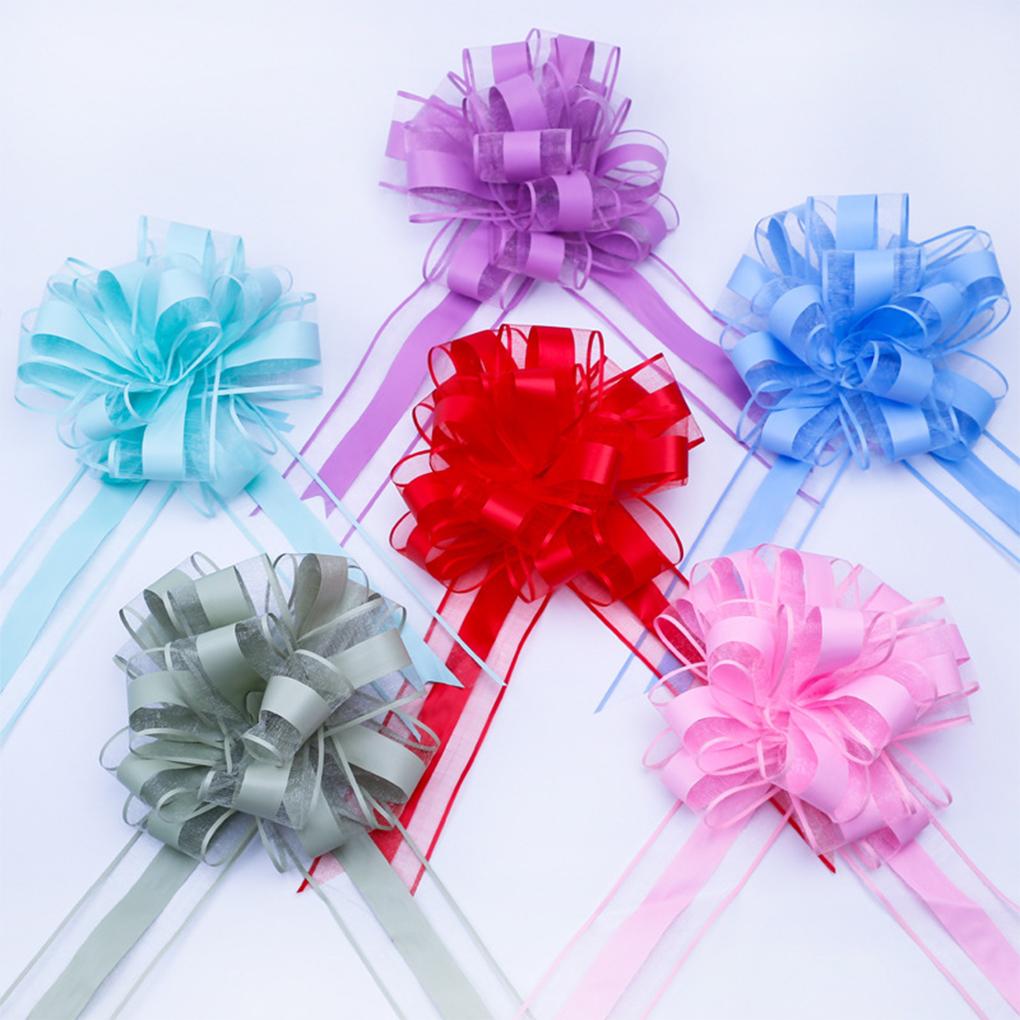 Large Bowknot Decoration Yarn Ribbons Festival Holiday Engagement Presents Box Wedding Car Flower Bouquet Packing Ornament