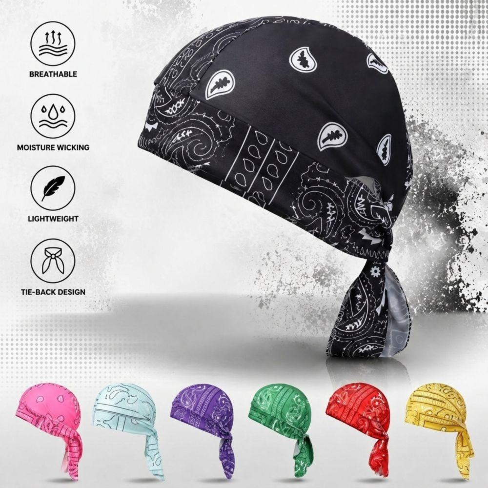 Cashew Print Cycling Headscarf Breathable Men's Pirate Hat Paisley Printed Headscarf For Men Women