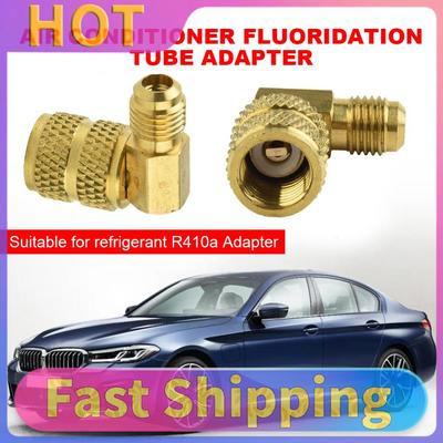 Adaptador de CA R410A Rosca Exterior SAE 1/4 Adaptador de Carga de Refrigeración R410A Acoplador Rápido de Latón 5/16 SAE para Herramienta del Sistema de Válvulas