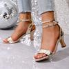 Fashion Women Sandals Summer  Elegant Heels Women Open Toe Stiletto Heeled Party Shoes Woman Sexy Ankle Strap High Heels Sandals Women