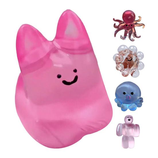 Transparent Stress Relief Toy Slow Rising Decompression Bubble Robot Bunny Octopus Squeeze Toy