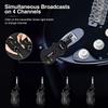 LEKATO WS-50 Wireless 5.8 GHz guitar system, rechargeable audio transmitter and receiver, 4 transmission channels, suitable for electric guitar