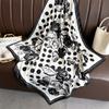 Luxury Ladies Imitation Silk Scarf Fashion Colorblock Print Satin Square Scarf Women's Twill Shawl Wrap Hijab Headscarf