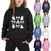Kids Hooded Sweatshirt Halloween Ghost Print Pullover Long Sleeve Casual Top for Boys and Girls Soft Comfortable Fabric