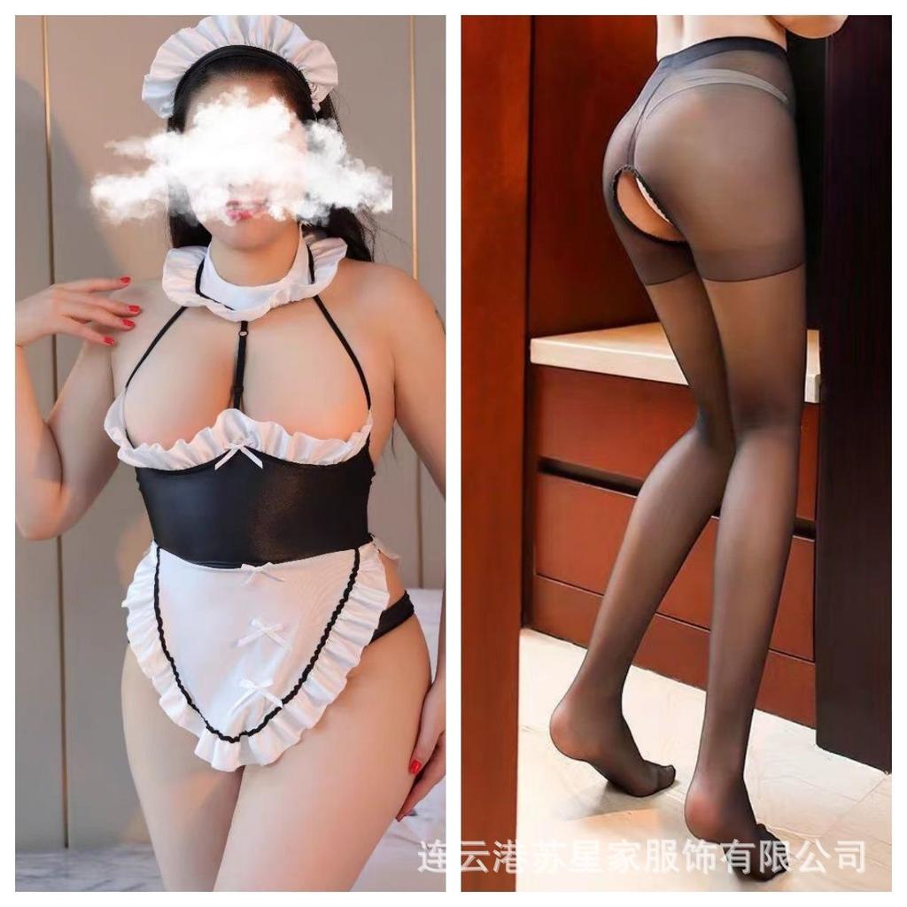 Large size underwear pure lust sweet cute maid suit sexy temptation halter small chest show big maid uniform