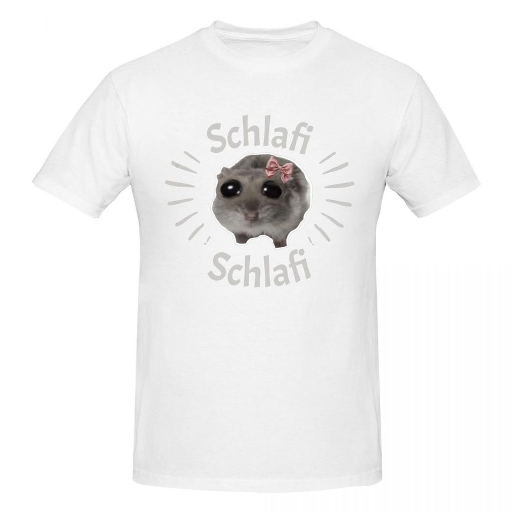 Unisex Schlafi Schlafi Lustiger Hamster Süßes T-Shirt Vintage Große Größen Baumwolle Rundhals Benutzerdefinierte Ärmel Unisex T-Shirt
