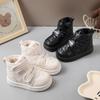 Children Warm Boots with Thick Fur  Kids Snow Boots Double Hook&loop  Winter  Boys Girls Short Boots Soft Non-slip