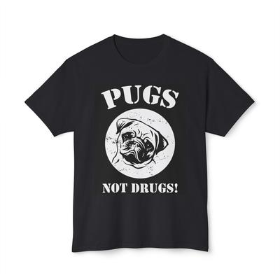 T-Shirt Pugs Not Drugs Divertente Regalo per Amanti dei Cani Unisex Cotone HD™