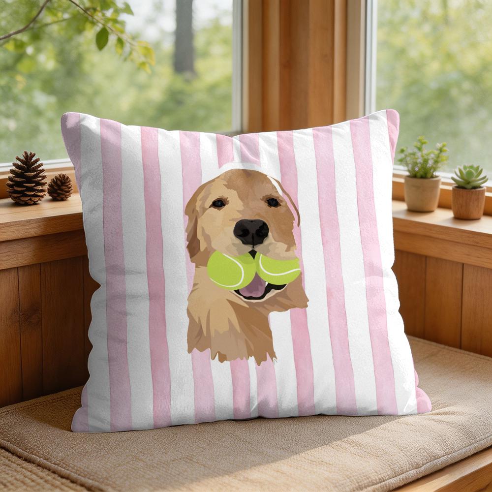 Simple Striped Marine Dog Cushion Cover Square Short Plush Pillow Case Living Room Sofa Home Decor Funda X