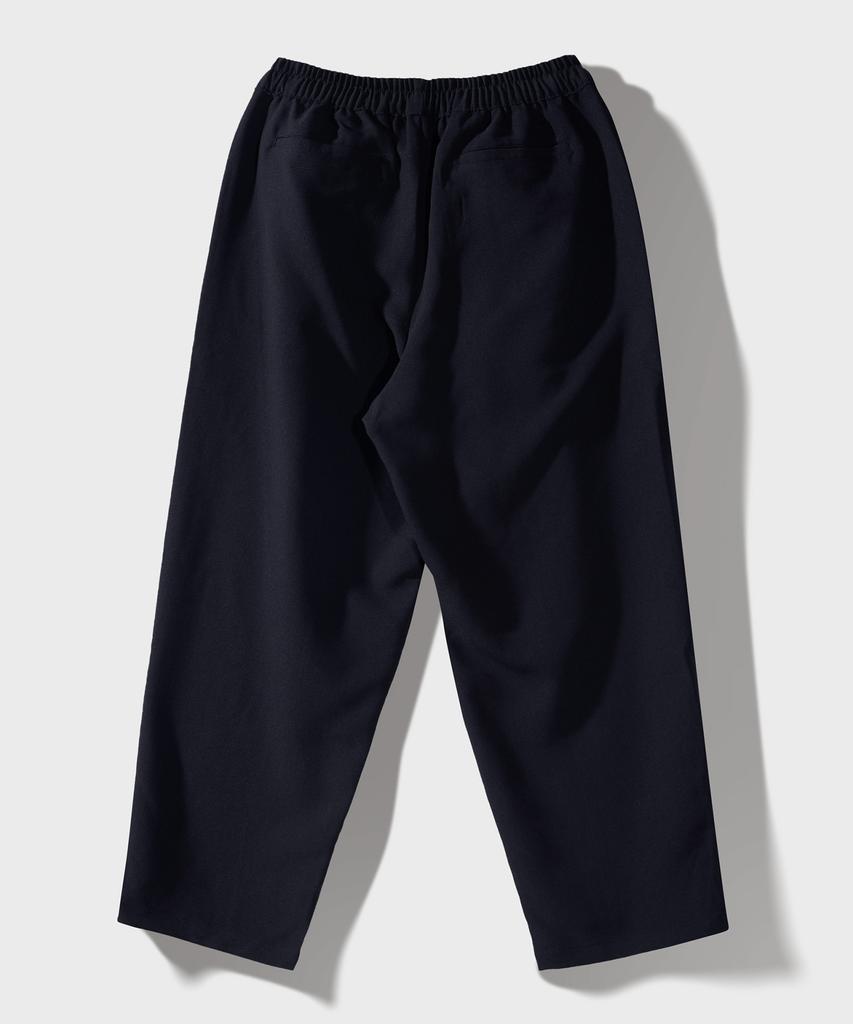 FFEFF STUDIO Single-Pleat Wide Elastic Waist Slacks (Dark Navy)