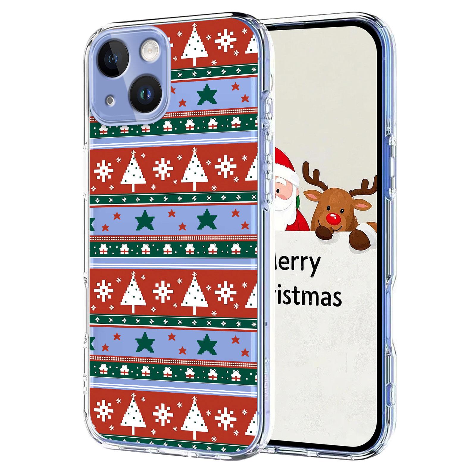 

For iPhone 13 6.1 inch/iPhone 14 Case Christmas Themed Pattern Printing TPU Phone Back Cover